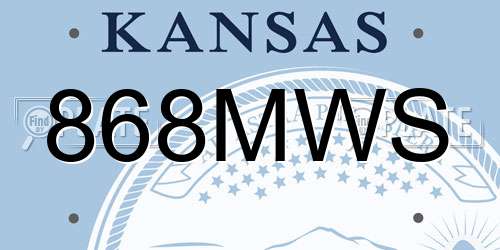 868MWS Kansas License Plate
