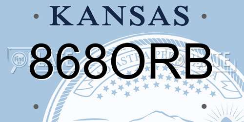 868ORB Kansas License Plate