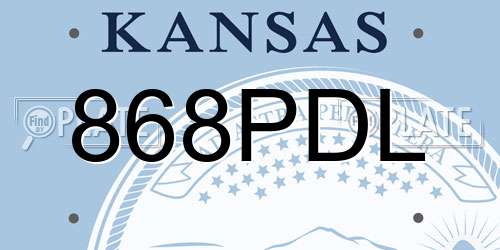 868PDL Kansas License Plate