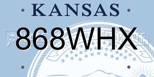 868WHX Kansas License Plate