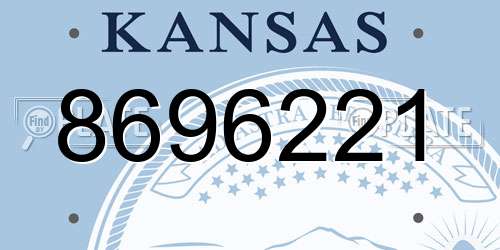 8696221 Kansas License Plate