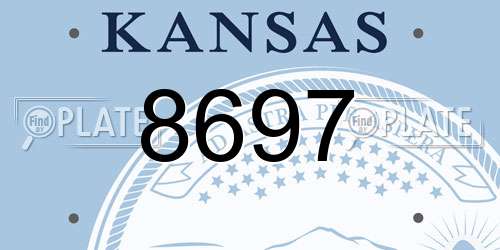 8697 Kansas License Plate