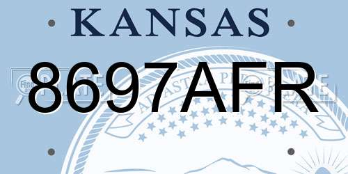 8697AFR Kansas License Plate
