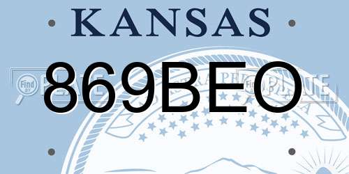 869BEO Kansas License Plate
