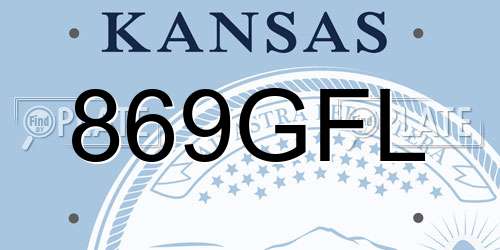 869GFL Kansas License Plate