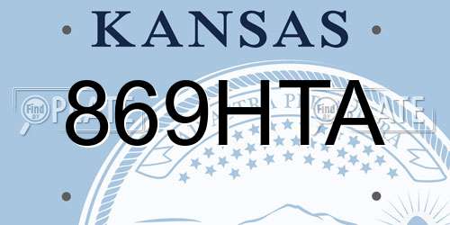 869HTA Kansas License Plate