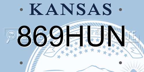 869HUN Kansas License Plate
