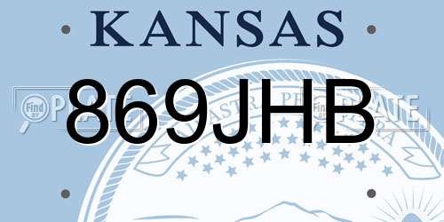 869JHB Kansas License Plate