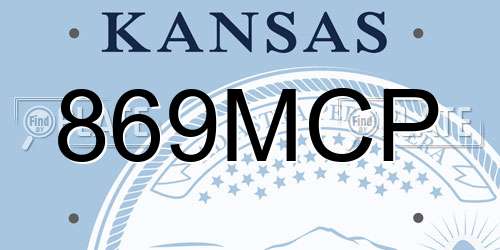 869MCP Kansas License Plate
