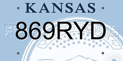 869RYD Kansas License Plate