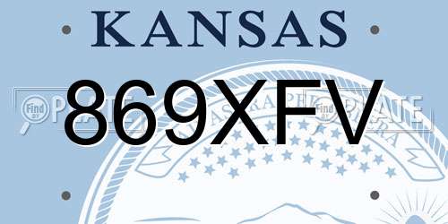 869XFV Kansas License Plate
