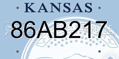 86AB217 Kansas License Plate