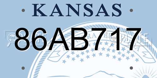 86AB717 Kansas License Plate