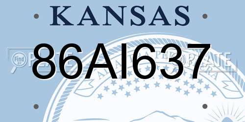 86AI637 Kansas License Plate