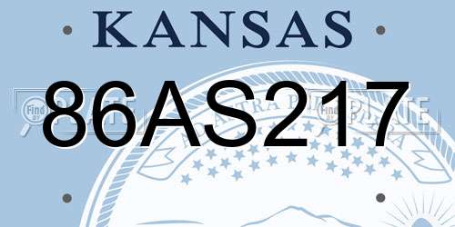 86AS217 Kansas License Plate