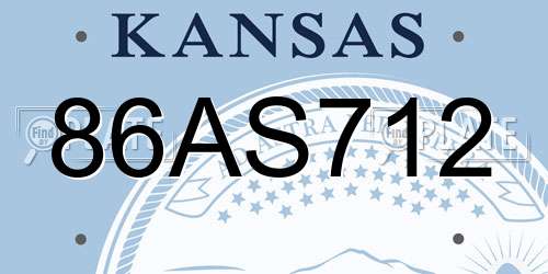 86AS712 Kansas License Plate