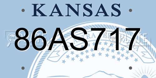 86AS717 Kansas License Plate