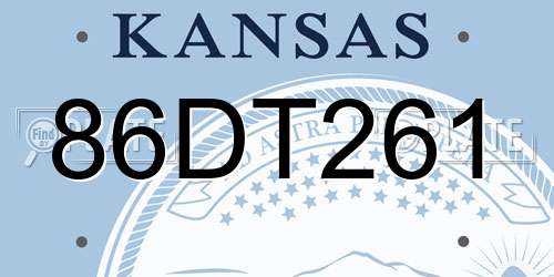 86DT261 Kansas License Plate