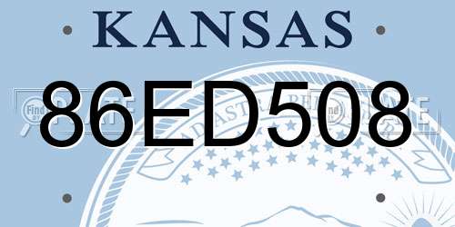 86ED508 Kansas License Plate