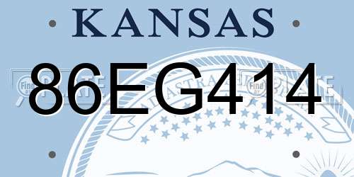 86EG414 Kansas License Plate