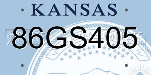 86GS405 Kansas License Plate