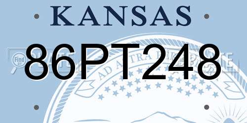 86PT248 Kansas License Plate