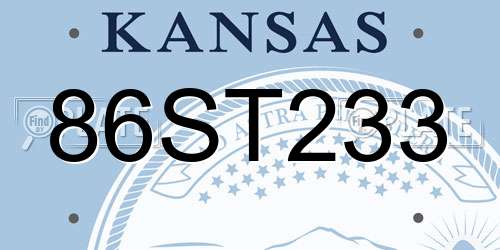 86ST233 Kansas License Plate