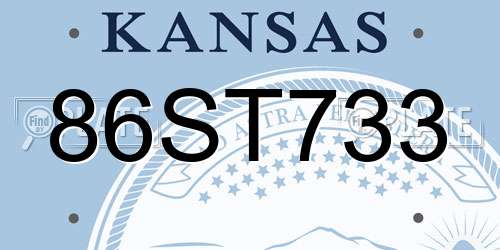 86ST733 Kansas License Plate