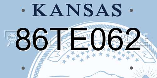 86TE062 Kansas License Plate
