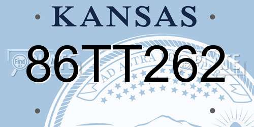 86TT262 Kansas License Plate