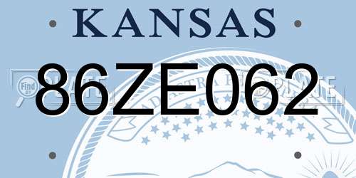 86ZE062 Kansas License Plate