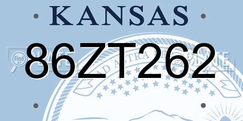 86ZT262 Kansas License Plate