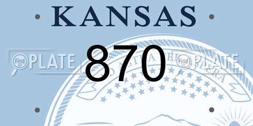 870 Kansas License Plate