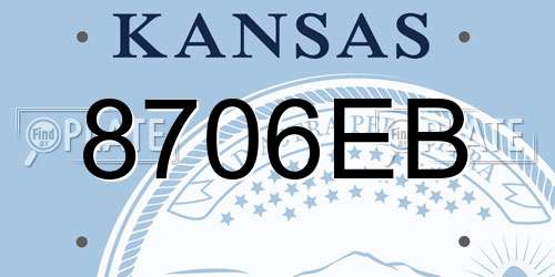 8706EB Kansas License Plate
