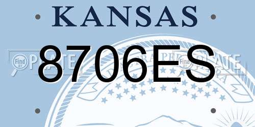 8706ES Kansas License Plate