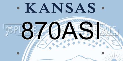870ASI Kansas License Plate