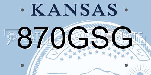 870GSG Kansas License Plate