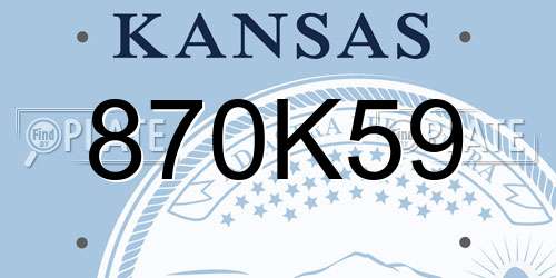 870K59 Kansas License Plate