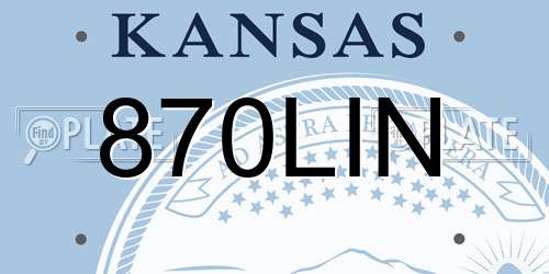 870LIN Kansas License Plate