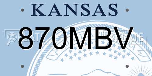 870MBV Kansas License Plate