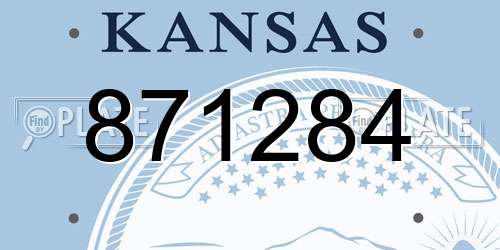 871284 Kansas License Plate