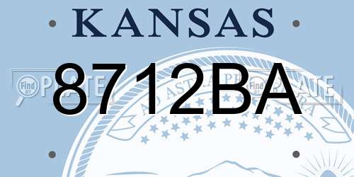 8712BA Kansas License Plate