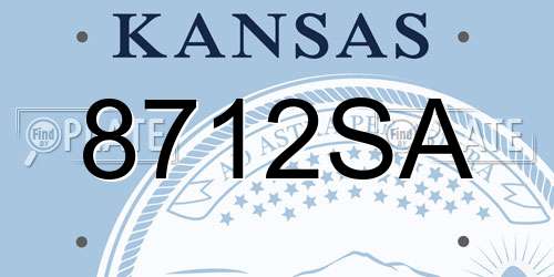 8712SA Kansas License Plate