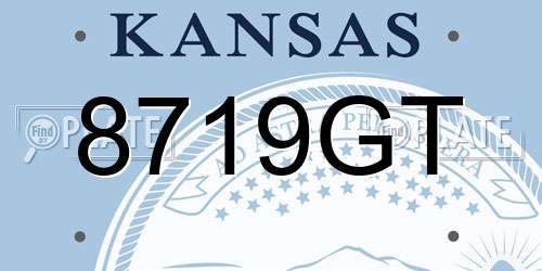8719GT Kansas License Plate