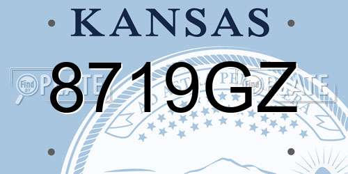 8719GZ Kansas License Plate