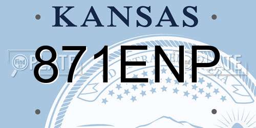 871ENP Kansas License Plate