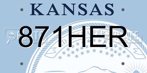 871HER Kansas License Plate