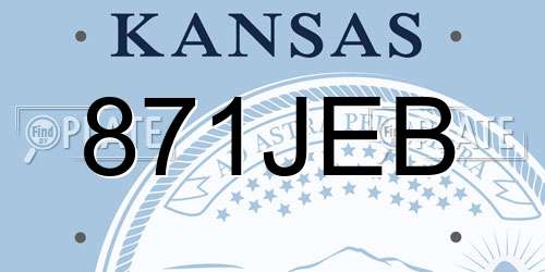 871JEB Kansas License Plate