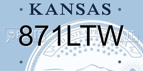 871LTW Kansas License Plate