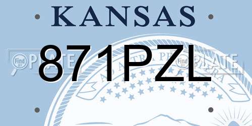 871PZL Kansas License Plate